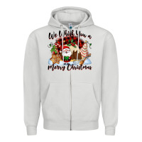 Dove Grey We whisk you a Merry Christmas Zipper Hoodie - NancyCooperArtShop