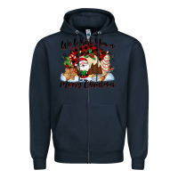 Navy We whisk you a Merry Christmas Zipper Hoodie - NancyCooperArtShop