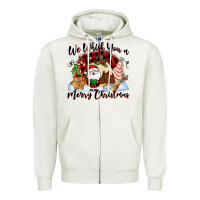 Oatmeal Heather We whisk you a Merry Christmas Zipper Hoodie - NancyCooperArtShop