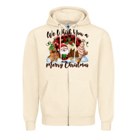 Sandshell We whisk you a Merry Christmas Zipper Hoodie - NancyCooperArtShop
