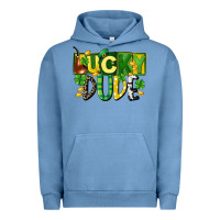 Pigment Pebble Blue Lucky dude  St. Patrick's Day Urban Hoodie - CowGirlArtShop