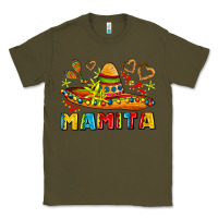 Army Green mamita and sombrero with lime flowers Classic Tee - AdoDesignShop