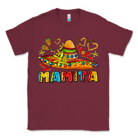 Burgundy mamita and sombrero with lime flowers Classic Tee - AdoDesignShop