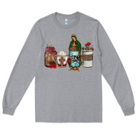 Heather Grey our lady of guadalupe coffee Long Sleeve Tee - JahusDesignShop