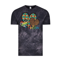 Cloud Black autism hearts leopard cowhide Vintage Tee - Artiststas