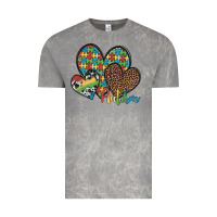 Cloud Rock autism hearts leopard cowhide Vintage Tee - Artiststas