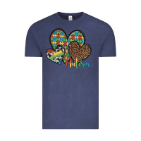 Vintage Denim autism hearts leopard cowhide Vintage Tee - Artiststas