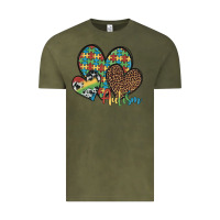 Vintage Olive autism hearts leopard cowhide Vintage Tee - Artiststas