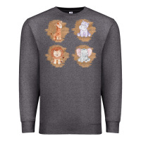 Charcoal Heather Safari Baby Animal Clipart Premium Sweatshirt - Bettercallsaul