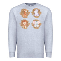 Heather Grey Safari Baby Animal Clipart Premium Sweatshirt - Bettercallsaul