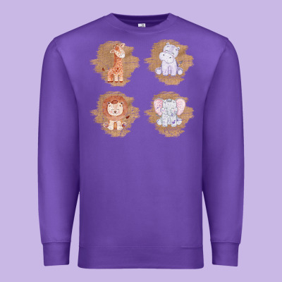 Safari Baby Animal Clipart Premium Sweatshirt Designed By Bettercallsaul