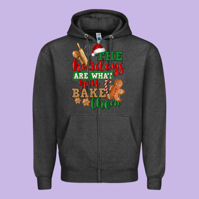 The Holidays Are What You Bake Them Zipper Hoodie Designed By Nancycooperartshop