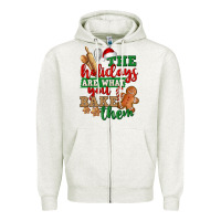 Oatmeal Heather The holidays are what you bake them Zipper Hoodie - NancyCooperArtShop