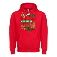 Red The holidays are what you bake them Zipper Hoodie - NancyCooperArtShop