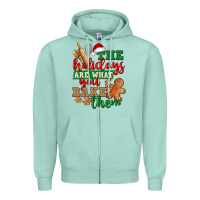 Seafoam The holidays are what you bake them Zipper Hoodie - NancyCooperArtShop