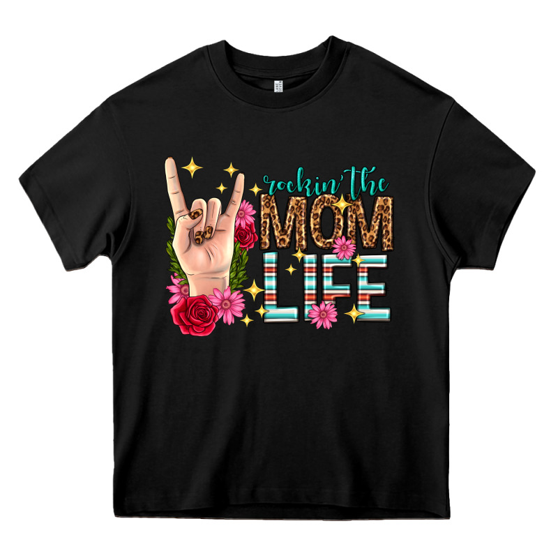 Rockin The Mom Life Mothers Day Heavy Core Tee by texasbilliewilder | Teevron