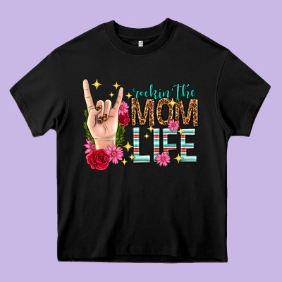 Rockin The Mom Life Mothers Day Heavy Core Tee Designed By Texasbilliewilder