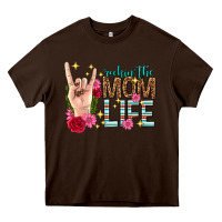 Chocolate Brown rockin the mom life mothers day Heavy Core Tee - texasbilliewilder