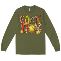 Army Green game day softball Long Sleeve Tee - MaliasSmallBusiness