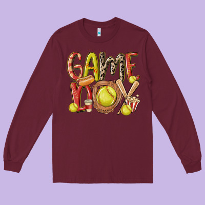 Game Day Softball Long Sleeve Tee Designed By Maliassmallbusiness