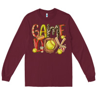 Burgundy game day softball Long Sleeve Tee - MaliasSmallBusiness
