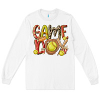White game day softball Long Sleeve Tee - MaliasSmallBusiness