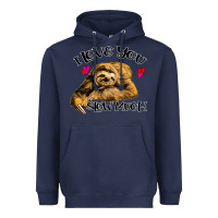 Navy Valentine Sloth, I Love You Slow Much Heavyweight Hoodie - Bettercallsaul