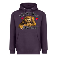 Plum Valentine Sloth, I Love You Slow Much Heavyweight Hoodie - Bettercallsaul