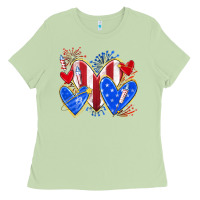 Matcha 4th of july hearts Ladies Tee - texasbilliewilder