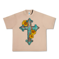 Burro turquoise sunflower cross Urban Heavy Tee - AdoDesignShop