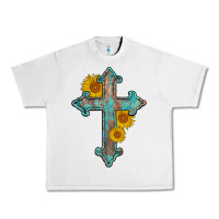 Turquoise Sunflower Cross Urban Heavy Tee | Teevron