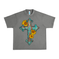 Tornado turquoise sunflower cross Urban Heavy Tee - AdoDesignShop