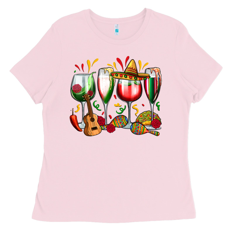 Mexico Wine Glasses Ladies Tee by Zillion Design Studio | Teevron