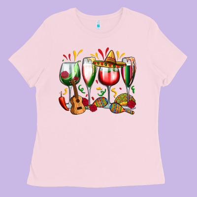 Mexico Wine Glasses Ladies Tee Designed By Zillion Design Studio