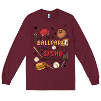 Burgundy at the ballpark is where i spend most of my day Long Sleeve Tee - MaliasSmallBusiness