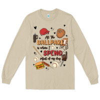 Mushroom at the ballpark is where i spend most of my day Long Sleeve Tee - MaliasSmallBusiness