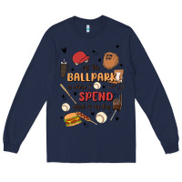 Navy at the ballpark is where i spend most of my day Long Sleeve Tee - MaliasSmallBusiness