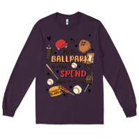 Plum at the ballpark is where i spend most of my day Long Sleeve Tee - MaliasSmallBusiness