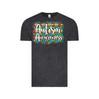 Vintage Black autism awareness puzzle background Vintage Tee - Artiststas