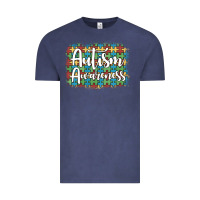 Vintage Denim autism awareness puzzle background Vintage Tee - Artiststas