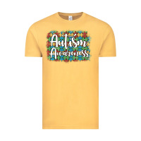 Vintage Mustard autism awareness puzzle background Vintage Tee - Artiststas