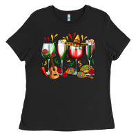 Black mexico wine glasses Ladies Tee - Zillion Design Studio