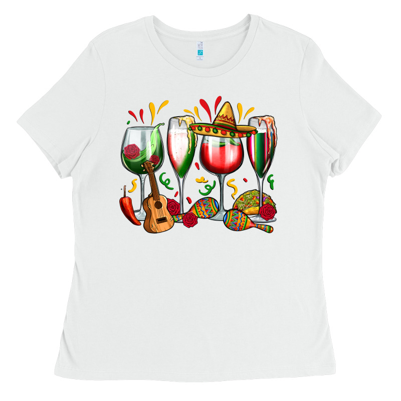 Mexico Wine Glasses Ladies Tee by Zillion Design Studio | Teevron