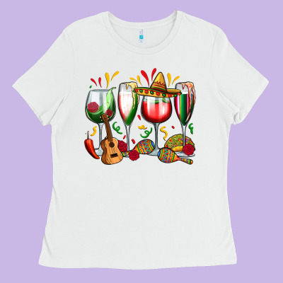 Mexico Wine Glasses Ladies Tee Designed By Zillion Design Studio