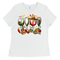 White mexico wine glasses Ladies Tee - Zillion Design Studio