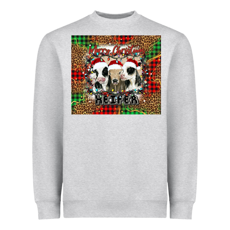Merry Christmas Heifer Heavyweight Sweatshirt by Jasminsmagicworld | Teevron
