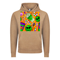 Vintage Coffee halloween snacks seamless pattern Vintage Hoodie - BundleAndBundleShop
