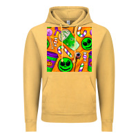 Vintage Mustard halloween snacks seamless pattern Vintage Hoodie - BundleAndBundleShop