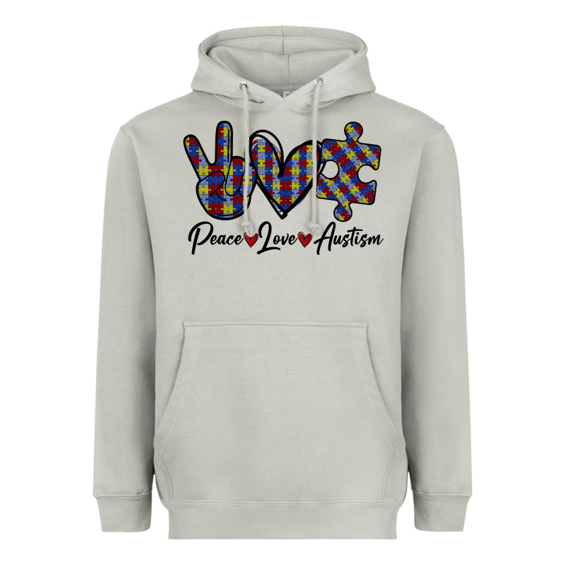 Peace Love Autism Heavyweight Hoodie by Bettercallsaul | Teevron