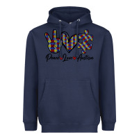Navy Peace Love Autism Heavyweight Hoodie - Bettercallsaul